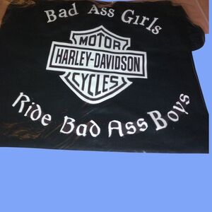 Harley-Davidson Black Tee with White Bold Text